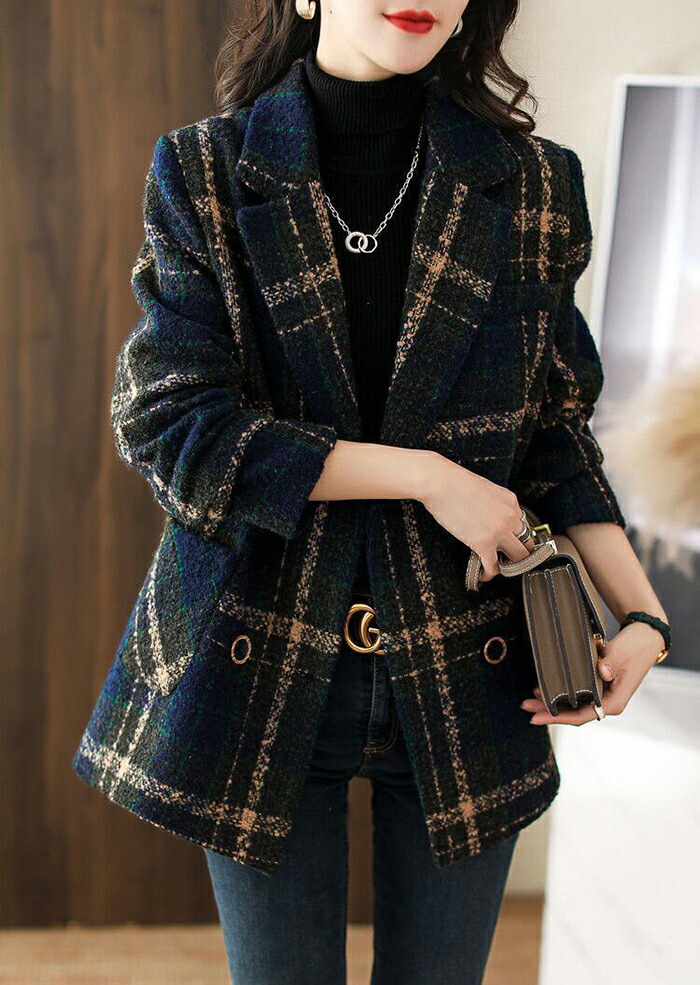 楽天市場】ジャケット レディース チェック柄 テーラードジャケット