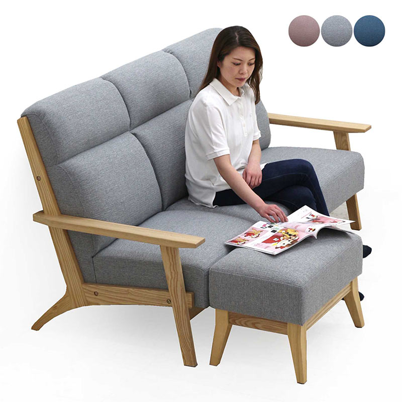 楽天市場】ハイバック ソファー 2点セット 3人掛けソファー スツール