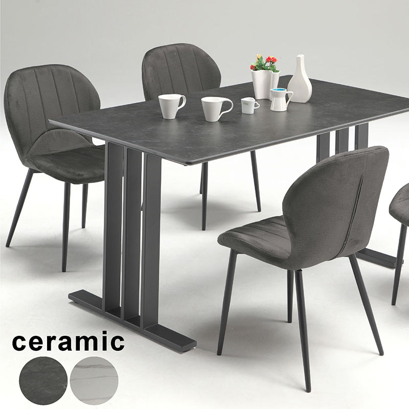 楽天市場】セラミック ダイニングテーブルセット 4人掛け 135センチ 白