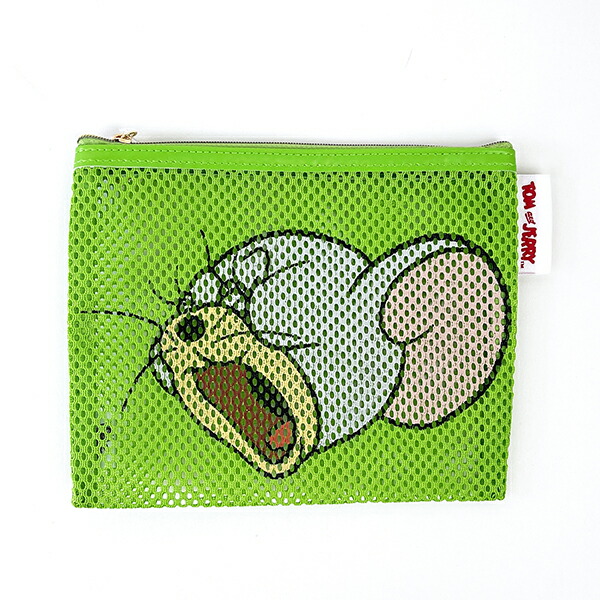 トムとジェリー タフィー フェイスメッシュポーチ (グリーン)