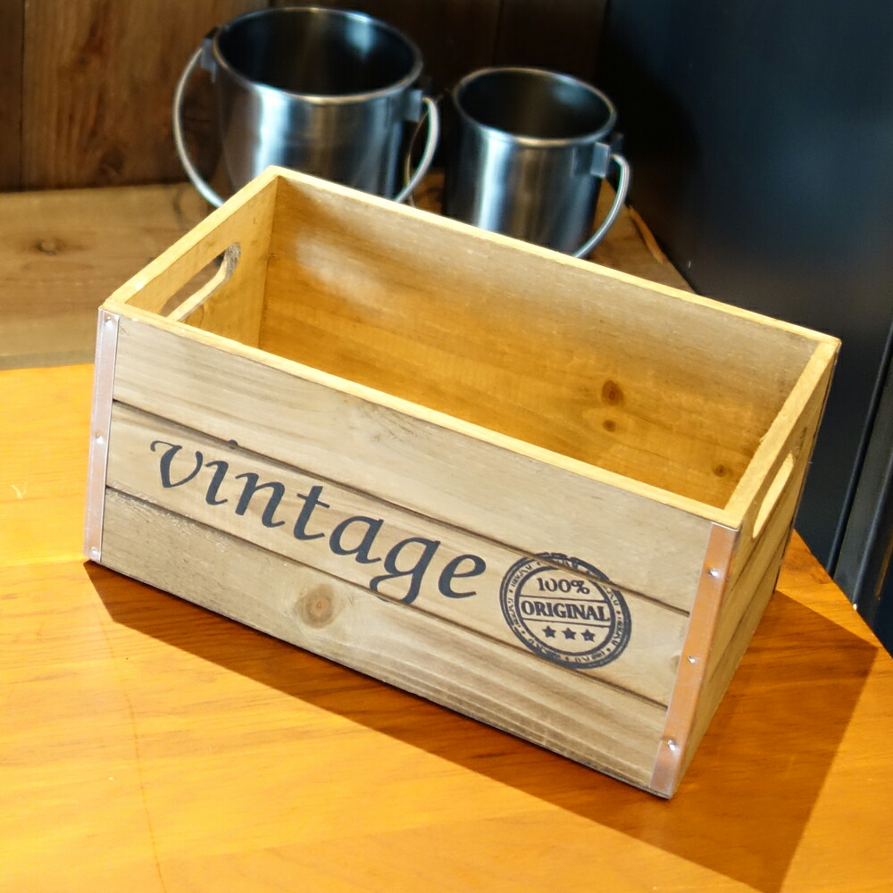 楽天市場】ヴィンテージ加工 Lサイズ 木箱 ウッドボックス USA