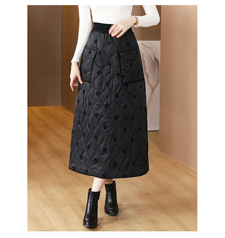 WAAC ワック 2wayスカート 中綿キルティング 暖かい ブラック 新品