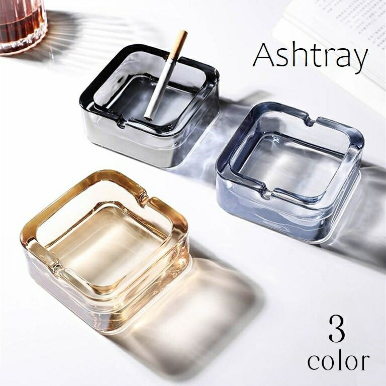 楽天市場】送料無料 灰皿 アッシュトレイ ガラス製 吸い殻入れ