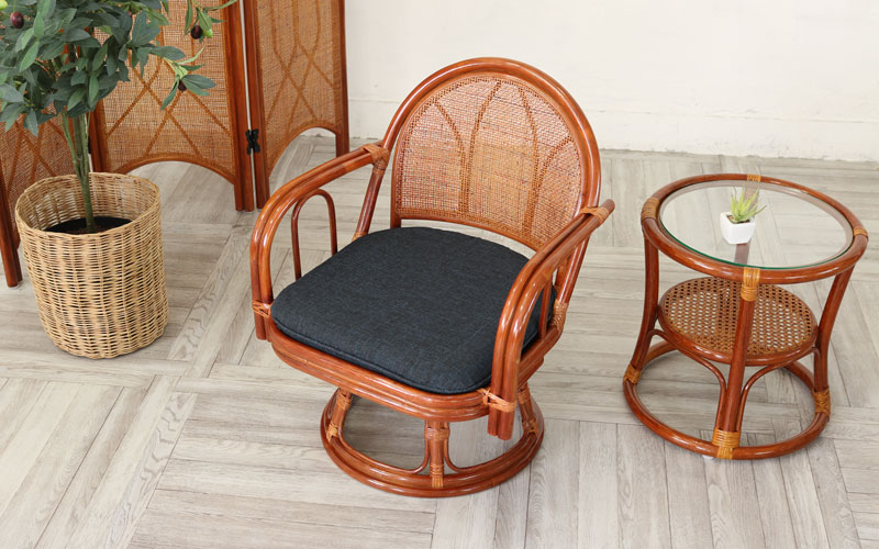 楽天市場】≪SALE≫12499→8999円!!回転椅子 籐製 座面高33cm 回転座椅