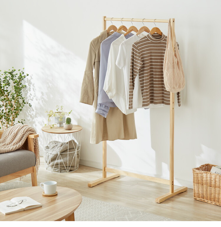 楽天市場】木製シングルハンガー 幅77cm 奥行44cm 高さ152cm ハンガー