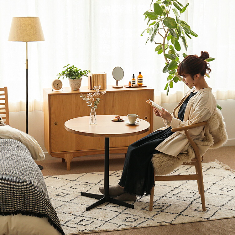 楽天市場】カフェテーブル WIRY／NA アイアン 70 円形 ナチュラル