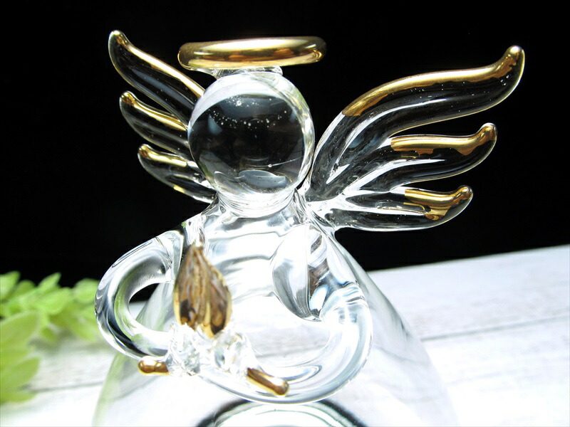 ディスプレイに最適 クリスタルガラス 天使 ドーム型カバー エンジェル