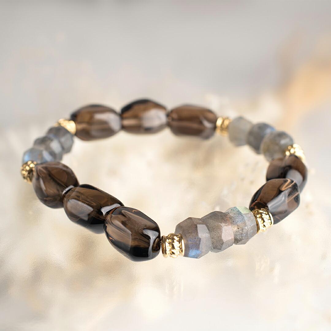 楽天市場】天然石ブレスレット スモーキークォーツとラブラドライト