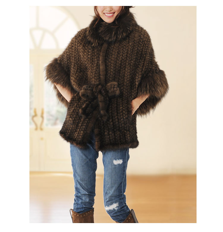 楽天市場】【40%offクーポン】ミンク 編み込み ケープ ジャケット