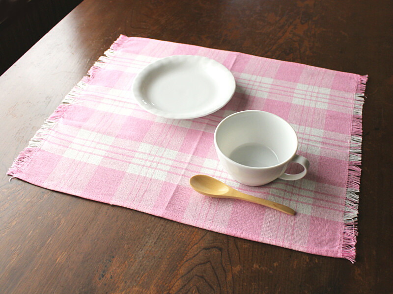 楽天市場】【アウトレット】ピンクチェックのランチョンマット（5枚