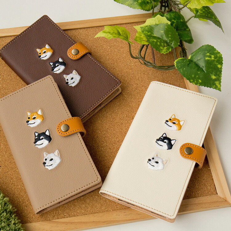 楽天市場】スマホケース 手帳型 全機種対応 【 刺繍 柴犬 】 刺繍 本革