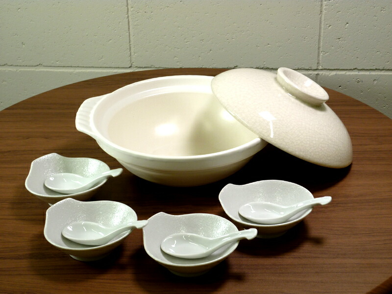 楽天市場】コスパ抜群のオシャレな土鍋セット！4人用 白色土鍋セット