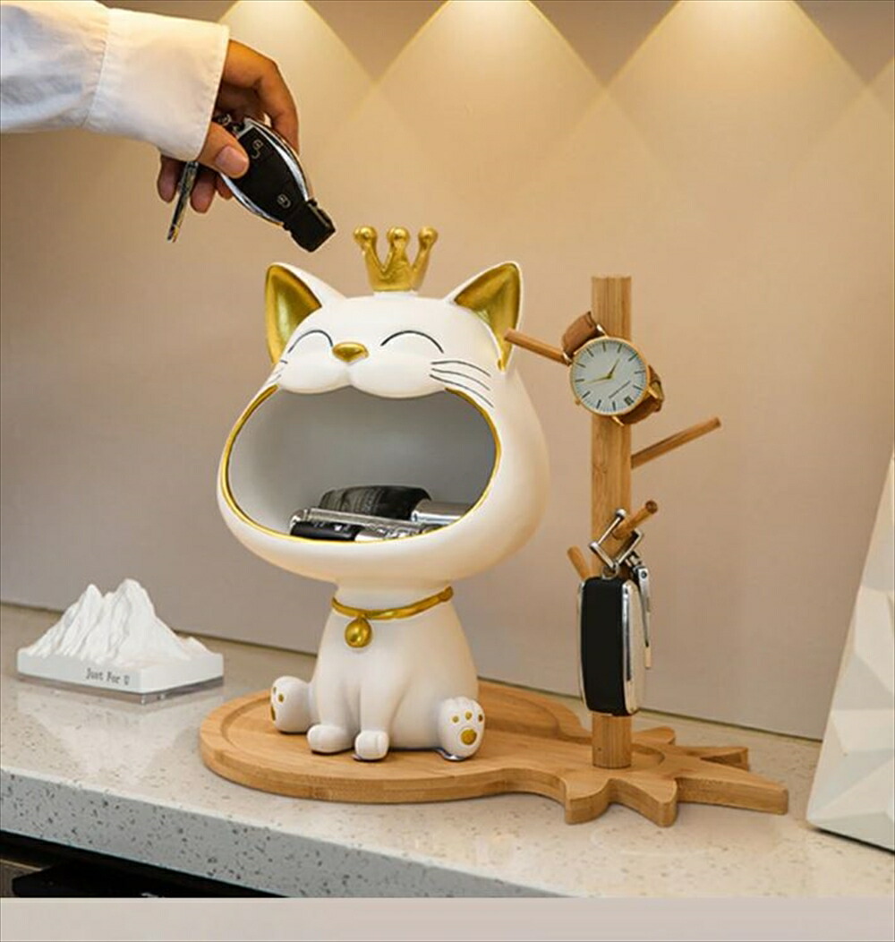 楽天市場】【かわいい猫の置物 小物入れ】 アクセサリー スタンド 鍵