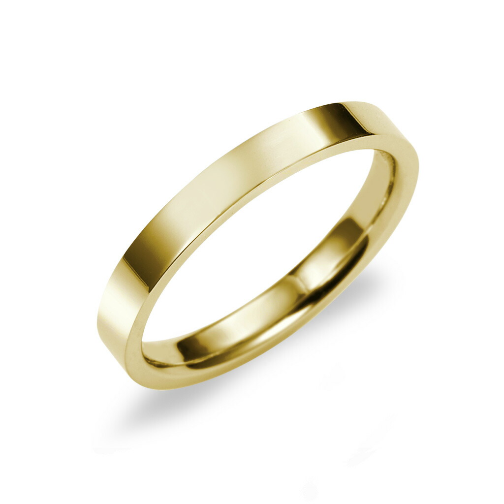 楽天市場】結婚指輪 ゴールド K18 YG（イエローゴールド） フラット