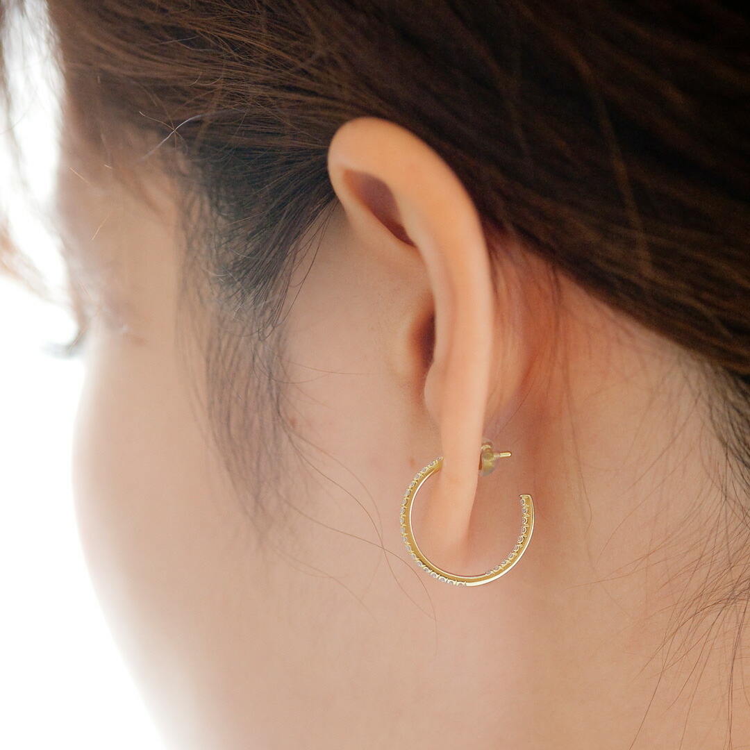 18K ダイヤモンド フープピアス 0.5ct