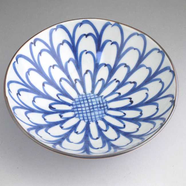 菊割五寸平鉢 岩華 単品 - 京焼清水焼 松韻堂