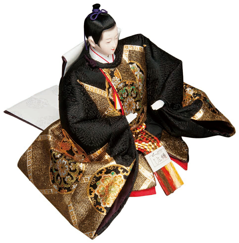 雛人形三段五人飾りセット【A3569】 細部にまでこだわった豪華な刺繍が