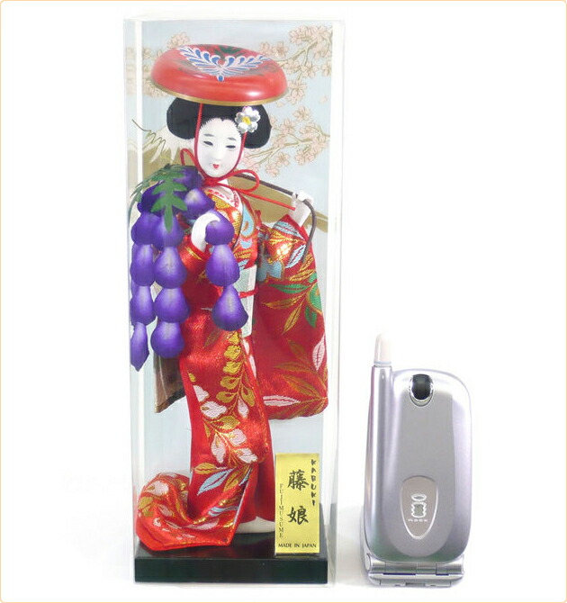 日本人形 【藤娘】4号 ケース入り【J003】 | 職人手作りの【秀光人形