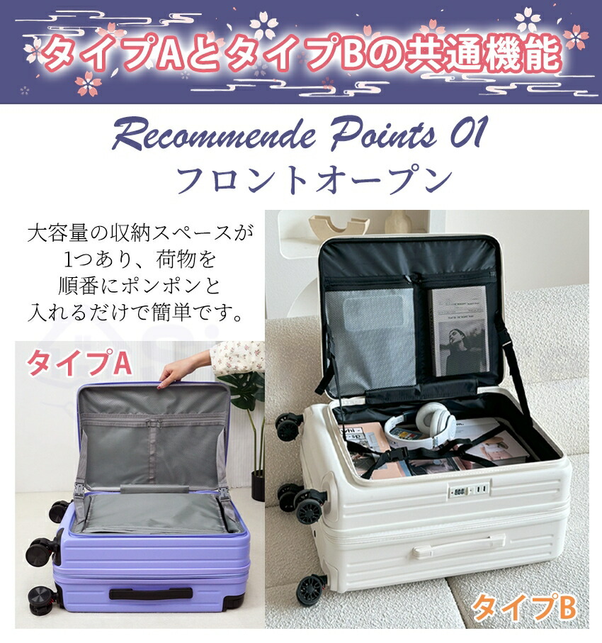 楽天市場】スーツケース フロントオープン 横開き 拡張機能 ストッパー