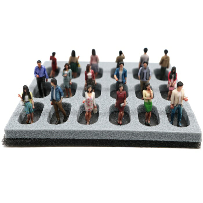 1/80 ジオラマ人形 3Dカラー 18Aセット 18体入り 55-0070 | ジオラマ