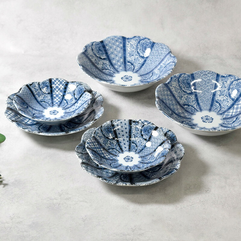 食卓を爽やかに彩る浅鉢・大鉢・深皿6点セット