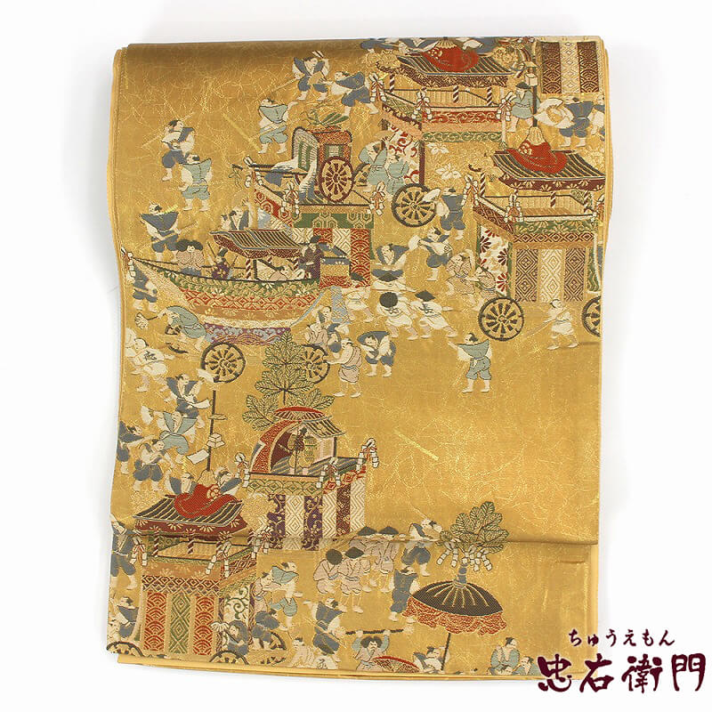 中古】 袋帯 リサイクル レディース 正絹 金 人物 時代柄 長さ434cm 幅