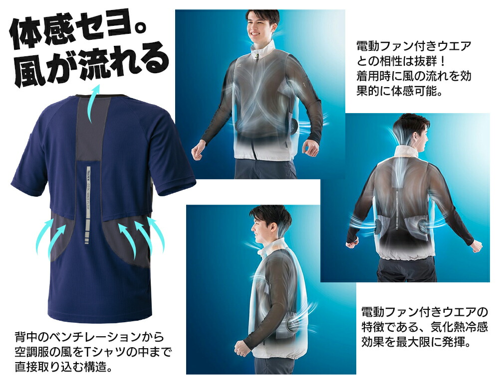 楽天市場】空調服用インナー 半袖Tシャツ 吸汗速乾 タルテックス