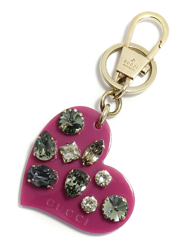 GUCCI】グッチ『ハート ビジュー バッグチャーム』キーホルダー 1週間