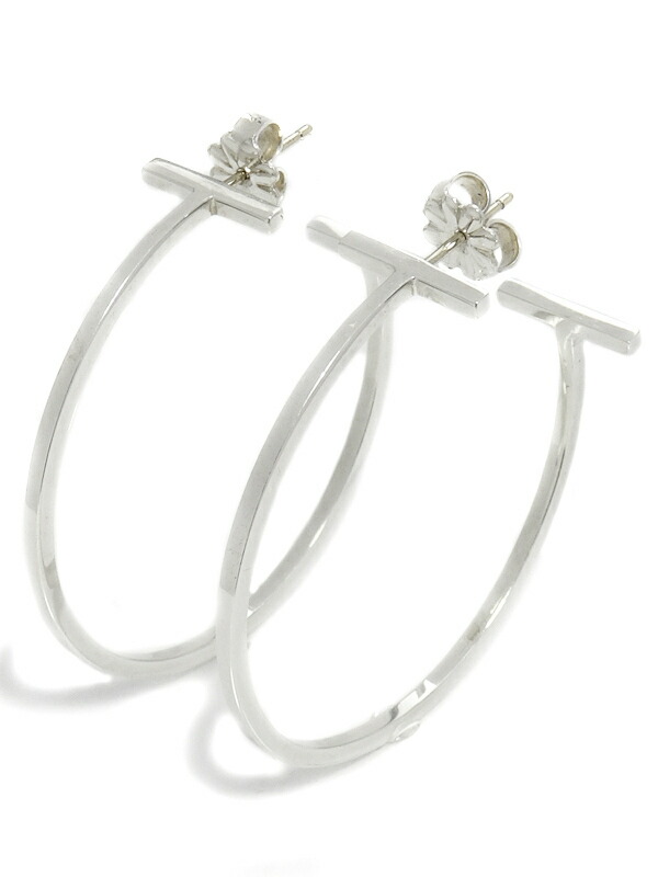 TIFFANY＆Co.】【Lサイズ】ティファニー『SILVER T ワイヤー フープ