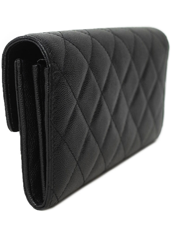 CHANEL】【ゴールド金具】シャネル『マトラッセ ココロック 二つ折り長