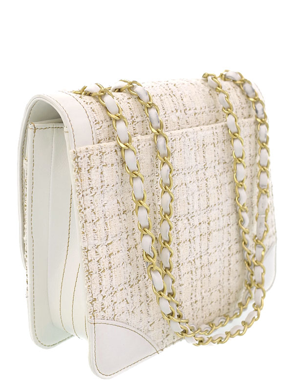 CHANEL】シャネル『チョコバー ツイード チェーンショルダーバッグ