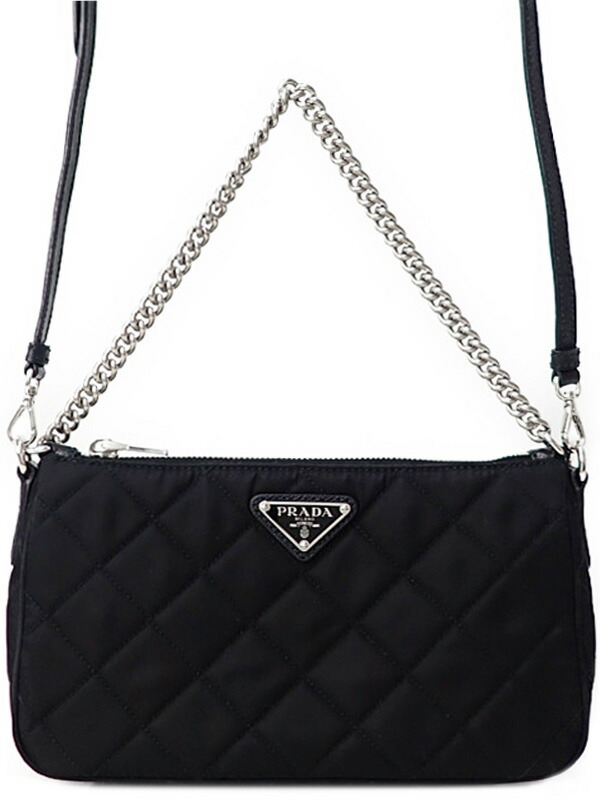 PRADA】プラダ『キルティングナイロン 2WAY チェーンハンドバッグ