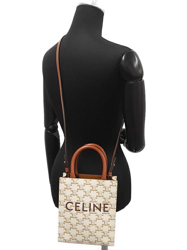 CELINE】セリーヌ『トリオンフ キャンバス ミニ バーティカル カバ