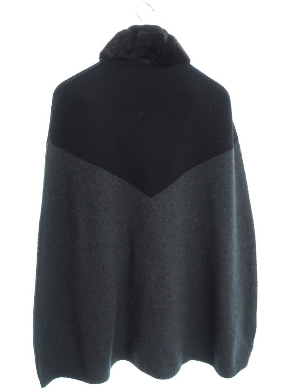 LOUIS VUITTON】【イタリア製】ルイヴィトン『ミンクファー付 ウール