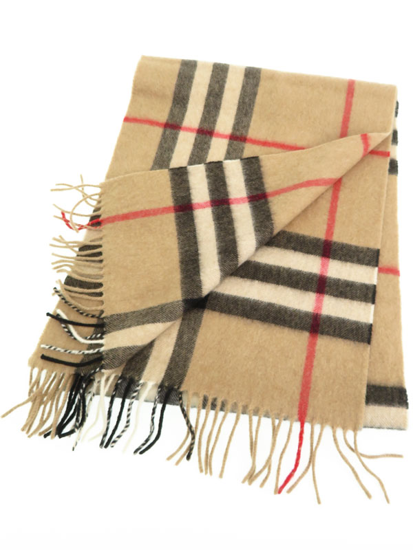 BURBERRY チェック柄カシミヤマフラー BURBERRY】【スコットランド製