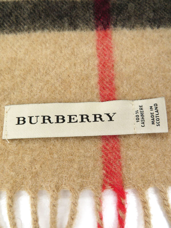 BURBERRY】【スコットランド製】バーバリー『チェック柄 カシミヤ
