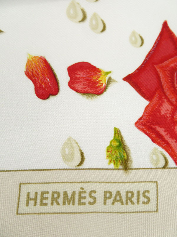 HERMES】【LA ROSEE】【フランス製】エルメス『カレ90 薔薇の雫