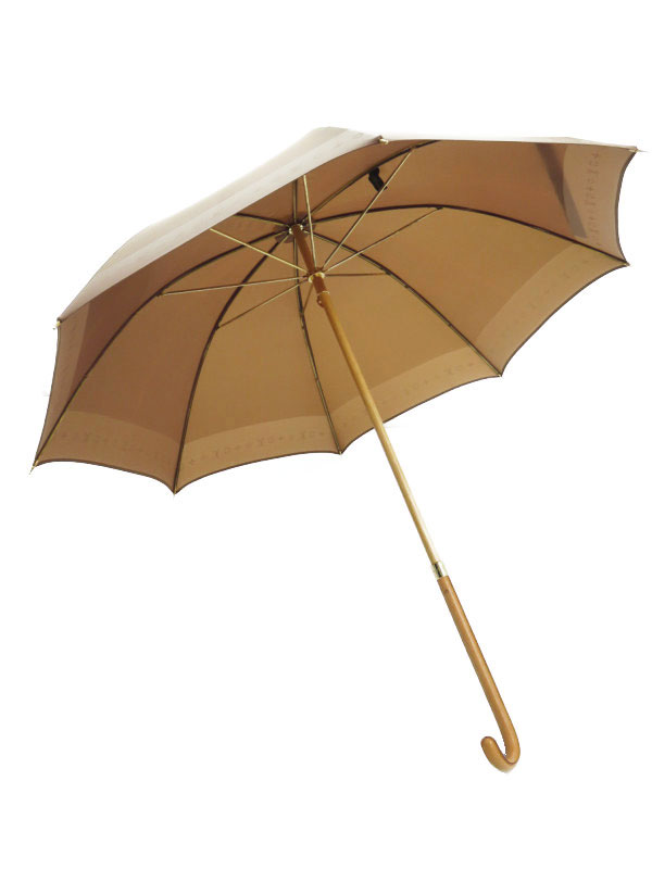 ルイヴィトン LV モノグラム 長傘 60cm ウッドハンドル 茶系 雨傘 楽天