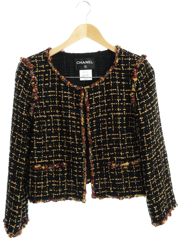 CHANEL】【フランス製】【アウター】シャネル『ノーカラージャケット