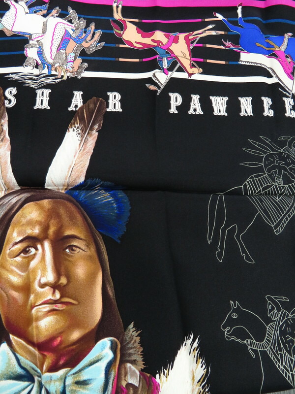 HERMES】【PANI LA SHAR PAWNEE】【フランス製】エルメス『カレ90