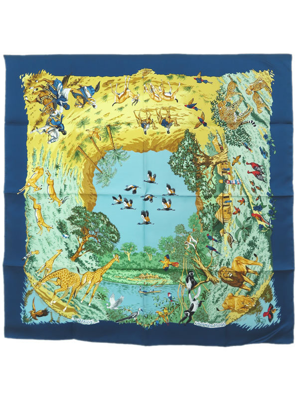 HERMES】【AFRICA】【フランス製】エルメス『カレ90 アフリカ