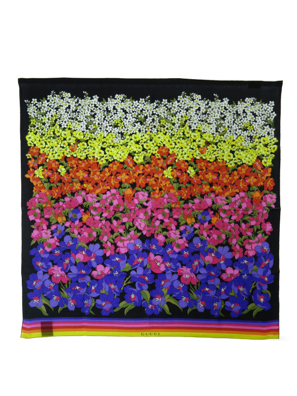 GUCCI】【イタリア製】グッチ『花柄シルクスカーフ』レディース 1週間