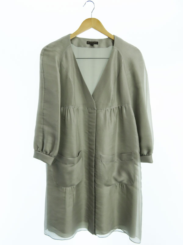 BURBERRY】【イタリア製】バーバリー『シルク 長袖ワンピース size40