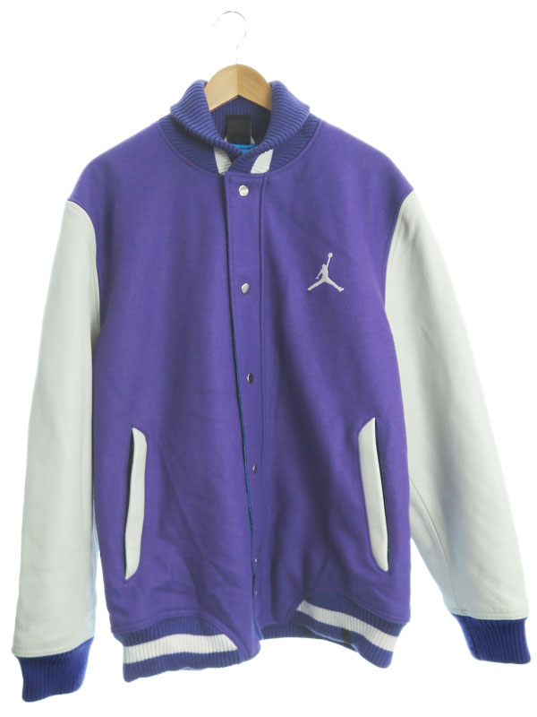 NIKE】【AIR JORDAN】【PURPLE JARSITY JACKET】ナイキ『レザー切替