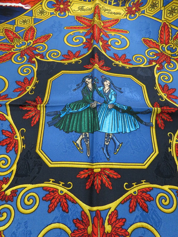 HERMES】【Joies d'Hiver】【フランス製】エルメス『カレ90 冬の愉しみ