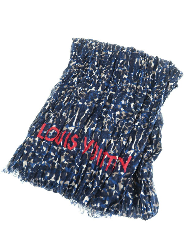 LOUIS VUITTON 迷彩柄リバーシブルストール 紺色 LOUIS VUITTON 迷彩柄