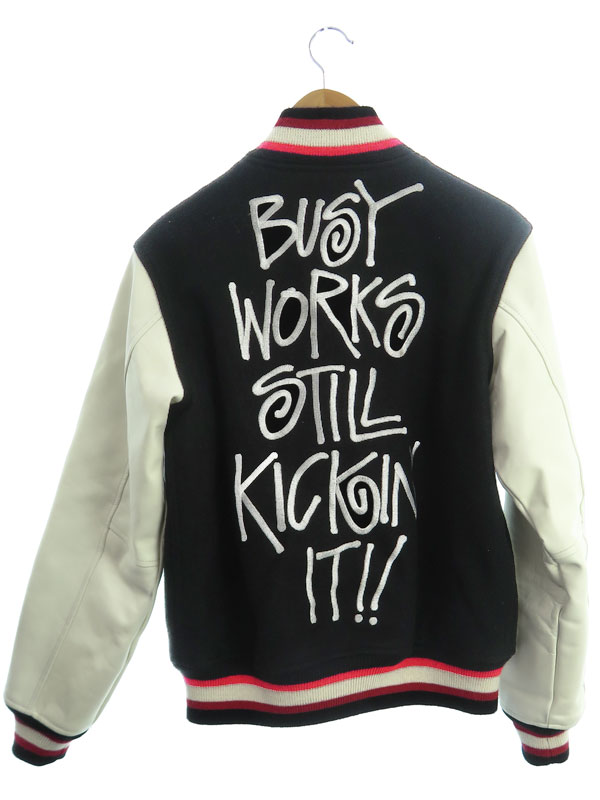 A BATHING APE】【ステューシーコラボ】【VARSITY JACKET】ア