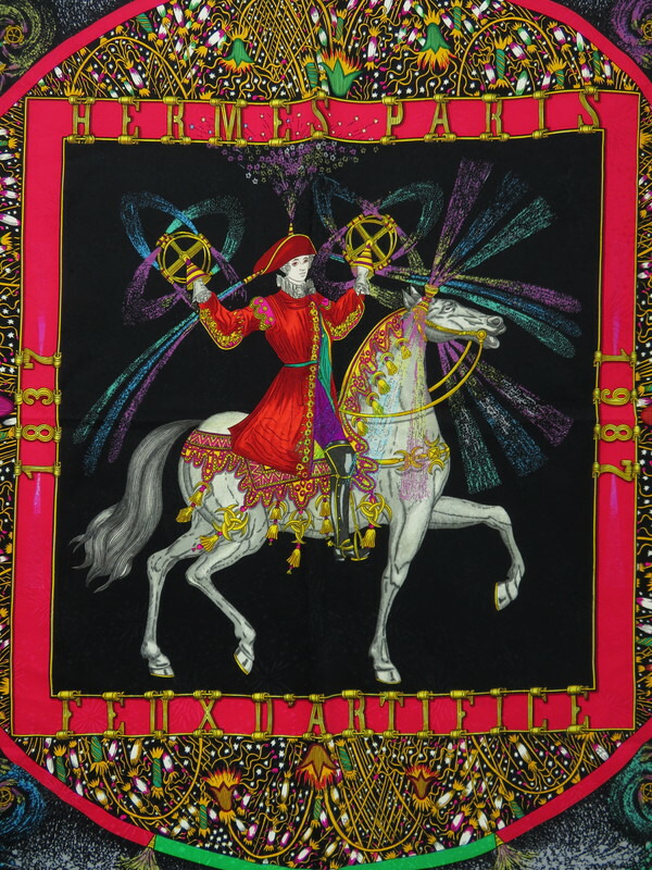 HERMES】【FEUX D'ARTIFICE】【フランス製】エルメス『カレ90 技巧の火