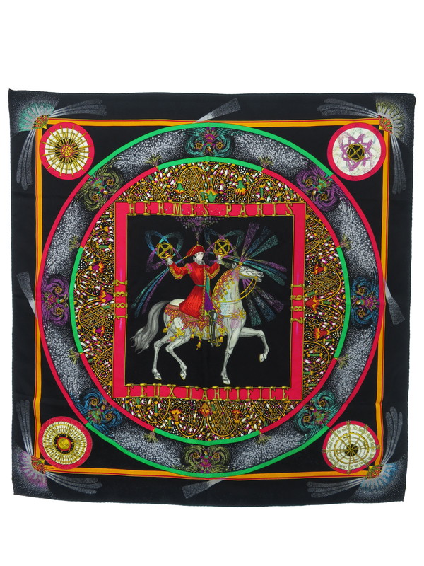 HERMES】【FEUX D'ARTIFICE】【フランス製】エルメス『カレ90 技巧の火