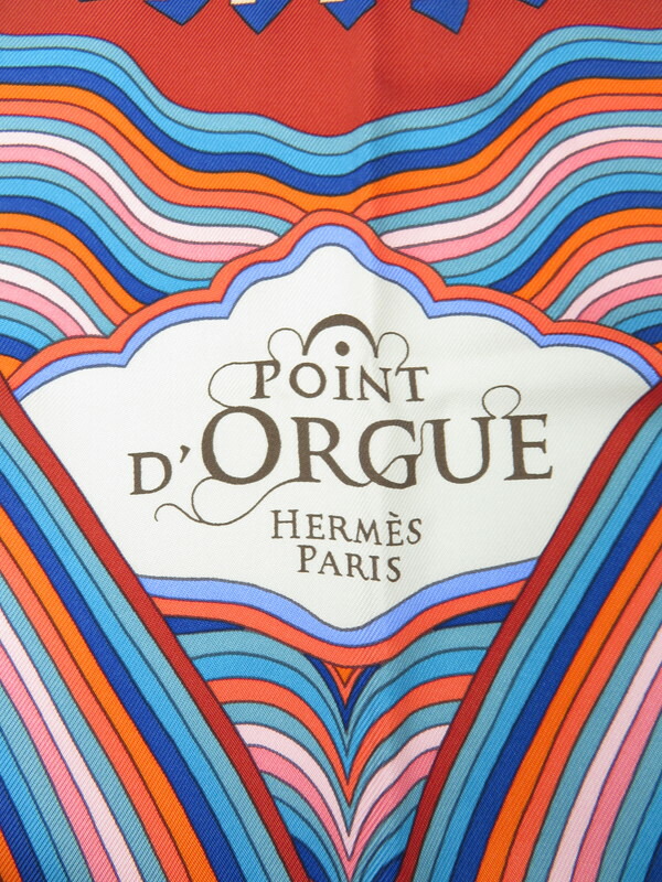 美品）エルメス POINT D'ORGUE スカーフ多彩色約90✖️90cm 美品